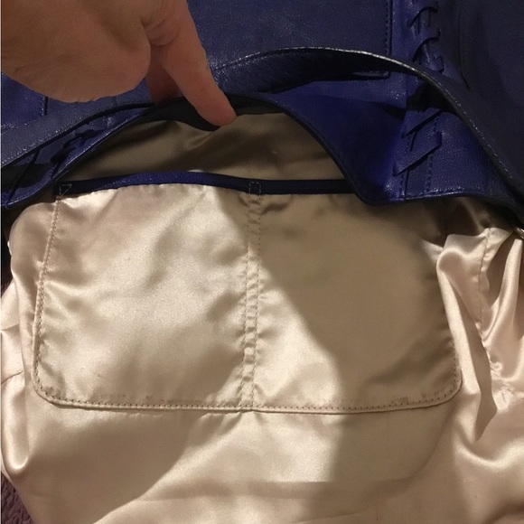 Milly Royal Blue Leather Medium Size Shoulder Bag - Picture 11 of 16